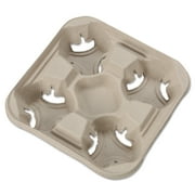 Chinet StrongHolder Four Cup Molded Fiber Cup Trays, 300 count