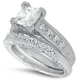 thumbnail image 2 of LaRaso & Co Silver Wedding Ring Set TRIO His Her Engagement Rings Men Women 10/13, 2 of 7