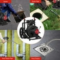 thumbnail image 6 of Drain Snake,Drain Cleaner Tool 100Ft x 1/2 Inch Auto Feed Electric Drain Cleaner Machine Heavy Duty 6.8A Motor with 14 Inch Wheels 6 Cutters for 1 to 4 Inch Pipes Sewer Snake with Foot Switch Gloves, 6 of 8