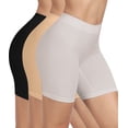 thumbnail image 1 of 3 Pack Slip Shorts Womens Comfortable Seamless Smooth Shapewear Slip Shorts for Under Dresses, 1 of 6