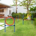 thumbnail image 2 of PawHut Dog Pet Agility Training Kit High Jump Weave Pole Ring Obedience Training Set Adjustable Equipment Portable, 2 of 10