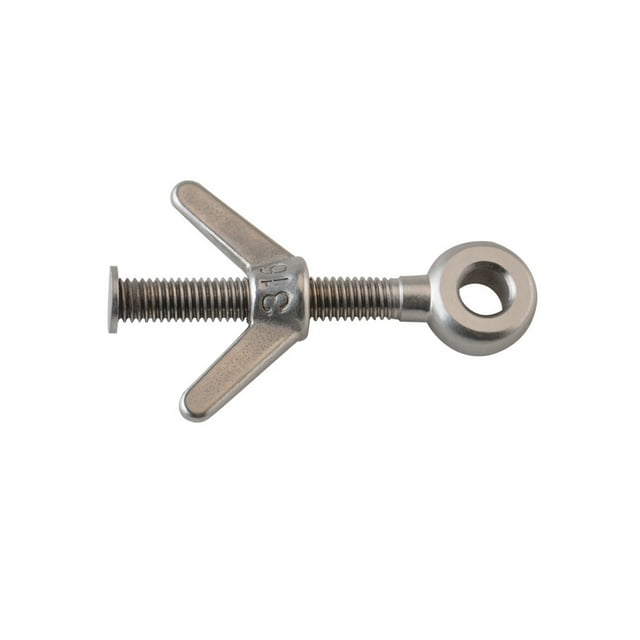 maskred Screw Circular Hole Stainless Steel Airfoil Nut Rustproof Small Lightweight Bolts Nuts Marine Kayaking Silver M8