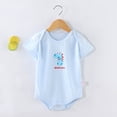 thumbnail image 2 of KPOPLK Summer Newborn Infant Boy Outfit Mamas Baby Boy Clothes Boy Oversized Romper Shirts Short Sleeve Onesie Size 0-3 Months,Sky Blue, 2 of 5