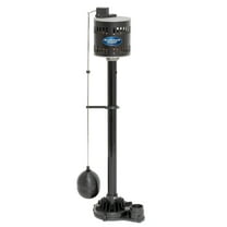 Superior Pump 92553 Pedestal Utility Water Sump Pump, 1/2 Hp, Plastic, Black
