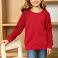 thumbnail image 4 of OGLCCG Girls' Sweaters Cable Knit Long Sleeve Pullover Sweater Casual Kids Fall Winter Crew Neck Jumper Top(Red,13-14 Years), 4 of 7