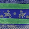 thumbnail image 2 of Royal Blue Thai Elephant Sun Stripes Silk Throw Pillow Cushion Cover Set, 2 of 6