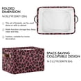 thumbnail image 2 of Yayeee Canvas Storage Basket with Handles for Shelves Fabric Bins Closet Organizer, Deep Red Leopard Pattern, 2 of 8