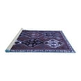 thumbnail image 2 of Ahgly Company Machine Washable Indoor Round Persian Blue Traditional Area Rugs, 4' Round, 2 of 4
