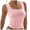 Pink, variant on Wxolcjlv Womens Sports Bras Square Neck Ribbed Tank Tops Sleeveless Crop Tops Summer Clothes Full Coverage Vest Underwear Yoga Everyday Bra Size S-L