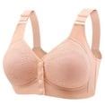 thumbnail image 3 of Wdgfv Daisy Lace Bras for Women Front Closure No Underwire Comfort Senior Wireless Snap Closing Bra Pink 40, 3 of 3