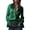 Green, variant on Staron Women's Casual Blouse Short Sleeve Zip Front Shirt with Flounce Cuffs Loose Fit Round Neck Solid Color Top, Red XL