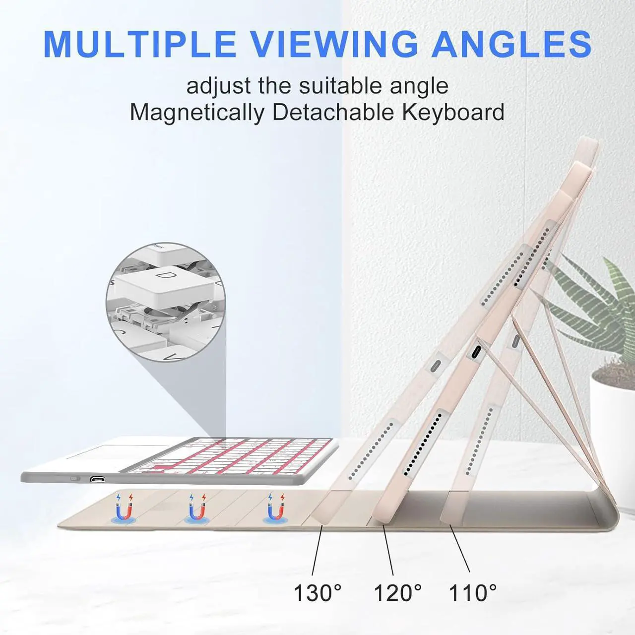 Keyboard Case for Xiaomi Pad 7/ Pad 7 Pro 11.2 Inch, 7 Color Backlit, Magnetic Detachable Wireless Bluetooth Keyboard, Multi-Touch Trackpad, Stain Resistant Cover, Rechargeable
