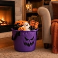 thumbnail image 7 of Halloween Candy Bucket Light Up Pumpkin LED Glowing Basket with Handle for Kids Trick or Treat Party Decor by OVFUIZ, 7 of 7