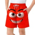 thumbnail image 1 of Pantalones cortos de bolsillo para niños con cordón elástico estampado casual traje de baño pantalones de cinco puntos, 1 of 8