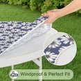 thumbnail image 5 of Blue Daisy Flower Floral Pattern Round Fitted Tablecloth with Elastic Edge,Dining Table Cover Waterproof,Outdoor Round Tablecloth for Camping,Dining,Indoor and Outdoor, 5 of 7
