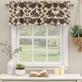 thumbnail image 2 of Brown Beige Curtain Valances for Windows, Kitchen Valance Window Treatments Panel 2 Pack, Modern Animal Texture Abstract Rod Pocket Short Curtains for Bathroom Bedroom 42 x 18 Inch, 2 of 8