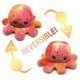 thumbnail image 1 of Pulpo de peluche reversible, lindo muñeco de peluche de pulpo con estrellas, teñido anudado en rojo y amarillo, naranja, 1 of 5