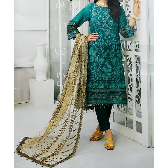 Nazon Brand| Women's Party Dress 3 Pieces| Party Dress |Long dress|Women's Clothing|Green Color