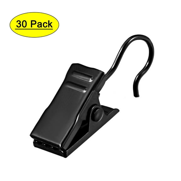 Uxcell 18mm Curtain Clips Metal Chrome Plated Black 30 Pack