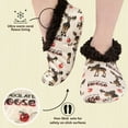 thumbnail image 5 of LazyOne Fuzzy Feet Slippers for Women, Cute Fleece-Lined House Slippers, Light Chocolate Moose, Non-Skid, 5 of 6