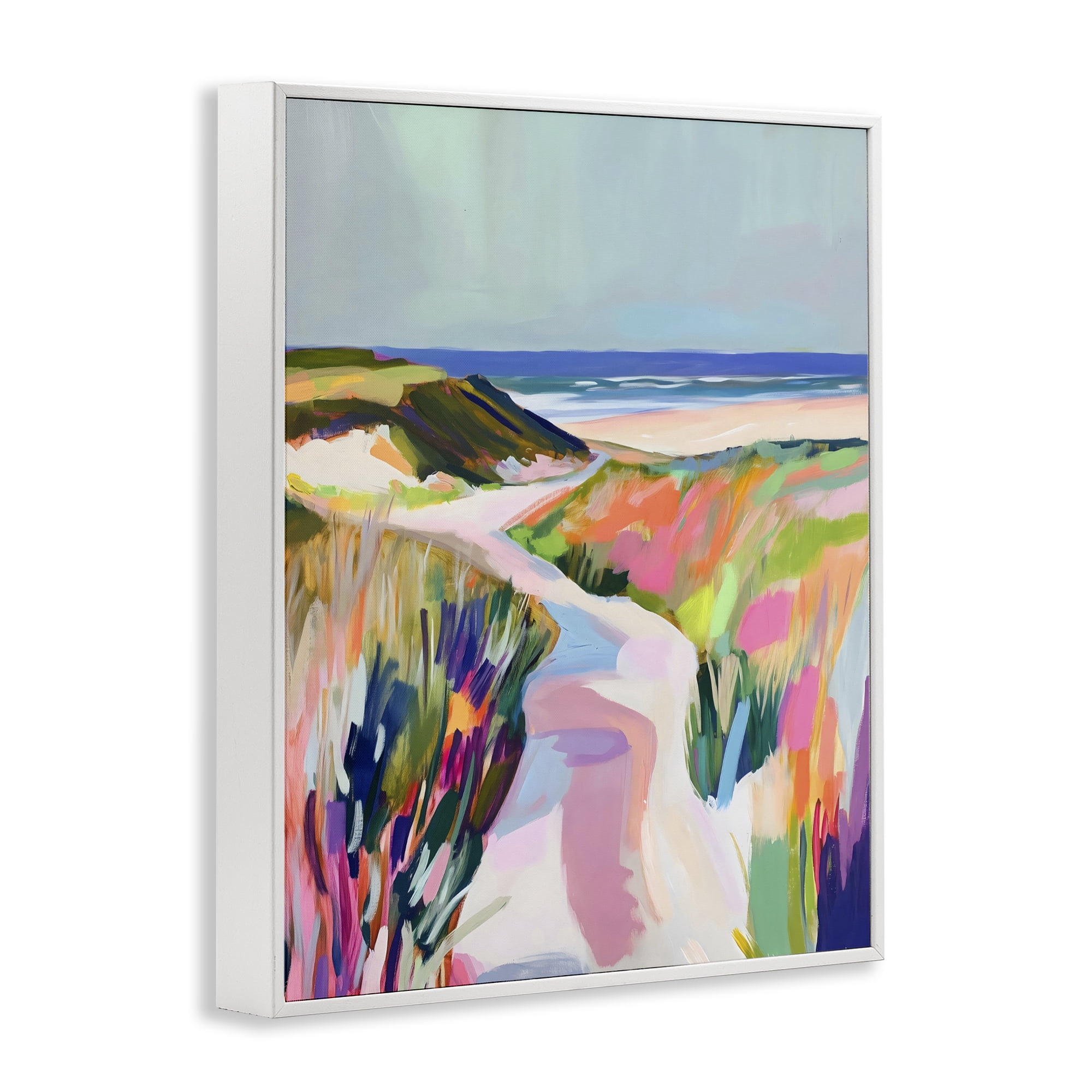 Stupell Industries Pathway Through Pastel Sand Dunes White Framed Giclee Art, design by The Prints Vibe