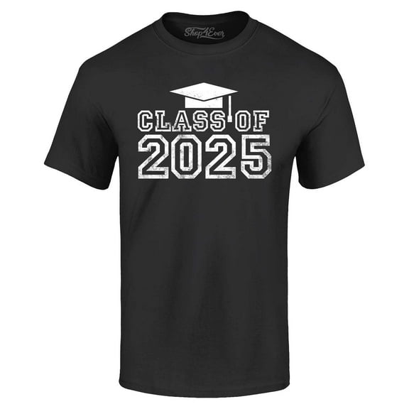 Shop4Ever Men's Class of 2025 Graduation Graphic T-shirt XX-Large Black