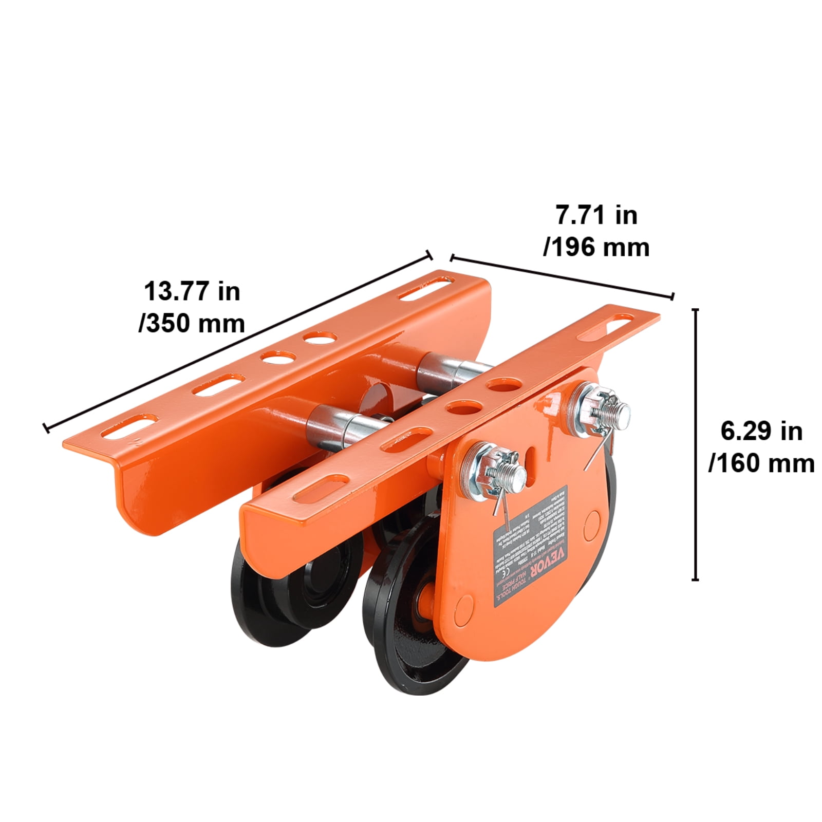 KFFKFF Electric Hoist Manual Trolley 2200 lbs/1 Ton 2.68"-4.33" I-Beam Adjustable