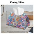 thumbnail image 7 of COEQINE Tissue Box Cover PU Leather Rectangular Napkin Tissues Organizer Napkin Tissue Dispenser for Kitchen Bathroom Bedroom Office Car Home Decor, Bohemian Flower Yellow Violet, 2 PCS, 7 of 7