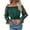 Green, variant on Women's Off Shoulder Floral Mesh Long Sleeve Ruffle Trim Crop Blouse Top