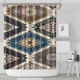 thumbnail image 2 of Extra Long Boho Shower Curtain 72x84 Inches - Vintage Floral & Tropical Leaves Pattern, Waterproof Bohemian Bathroom Decor with 12 Hooks, Tribal Rustic Style, 2 of 5