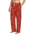 thumbnail image 2 of Uemuo Tomatoes Pattern Men's Wide Leg Palazzo Lounge Pants with Pockets Light Weight Loose Comfy Casual Pajama Pants-Large, 2 of 9