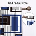 thumbnail image 5 of Navy Blue Kitchen Curtains Tiers and Valances Set 3 Piece for Windows Grey and Black Kitchen Window Curtains Set,Geometric Modern Art Valances for Living Room(36" Tiers Set), 5 of 5