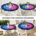 thumbnail image 7 of Colorful Tie Dye Burst Flower Pattern Round Fitted Tablecloth with Elastic Edge,Dining Table Cover Waterproof,Outdoor Round Tablecloth for Camping,Dining,Indoor and Outdoor, 7 of 7