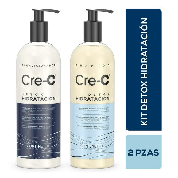 Shampoo y Acondicionador Cre-C Detox Hidratación 1L