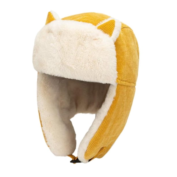 SGACAI Gorro con orejeras para niña y mujer, gorro de cazador ushanka con orejas de gato, piel sintética, D1P0, mullido