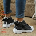 thumbnail image 6 of Denim Platform Mid Calf Winter Combat Boots for Women Casual Fleece Lined Fashion Sneakers Snow Ankle Booties Black Size 9, 6 of 8