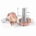 thumbnail image 2 of 5pcs WH148 Potentiometer Variable Resistor 3Pins Single Turn Dual Turn Taper Potentiometer Kits Long Shaft Short Shaft-B500K Single Turn-20mm shaft, 2 of 4