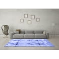 thumbnail image 3 of Ahgly Company Machine Washable Indoor Square Abstract Blue Modern Area Rugs, 7' Square, 3 of 4