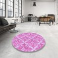 thumbnail image 4 of Ahgly Company Machine Washable Indoor Square Transitional Pastel Purple Pink Area Rugs, 6' Square, 4 of 7