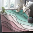 thumbnail image 5 of Area Rugs 5x8 Ft Geometric Abstract Green Pink Gradient Non-Slip Washable Rug Indoor Rug Floor Mats Non Shedding Carpet for Living Room Bedroom Dining Room Home Decor, 5 of 8