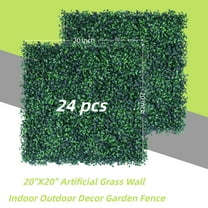 Artificial Boxwood Panel 24pcs 20" X 20" Grass Hedge Wall Mat for Fence