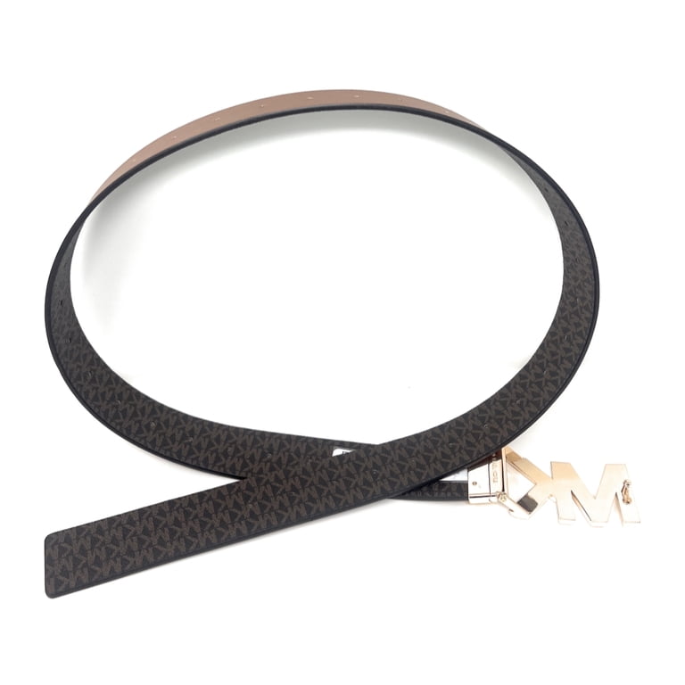 Michael Kors Reversible Logo Leather Buckle Waist Belt 
