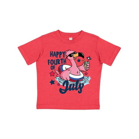 

Inktastic Happy 4th of July with Patriotic Flamingo Gift Toddler Boy or Toddler Girl T-Shirt