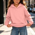 thumbnail image 5 of Abcomgle Oversized Hoodie for Girls Size 10-12 Cute Preppy Hooded Sweatshirts for Girls Fleece Long Sleeve Girls Pullover Sweatshirt Aesthetic Fall Kids Sweaters Girls, 5 of 6