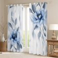 thumbnail image 2 of jejeloiu Blue Flower Floral Blackout Curtains Set of 2 (52x84 Each),Gray Leaves Window Curtains,Modern Minimalsit Aesthetic Curtains and Drapes For Girls,Super Cozy Room Decor, 2 of 6