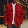 thumbnail image 2 of LISTHA Men's Casual Flap Pocket Button Front Long Sleeve Jackets Wine 2XL, 2 of 6