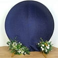 thumbnail image 7 of BalsaCircle 7.5 feet Navy Blue Metallic Glittered Spandex Round Backdrop Stand Cover Wedding Decorations, 7 of 7