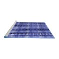 thumbnail image 2 of Ahgly Company Machine Washable Indoor Round Abstract Blue Modern Area Rugs, 6' Round, 2 of 4
