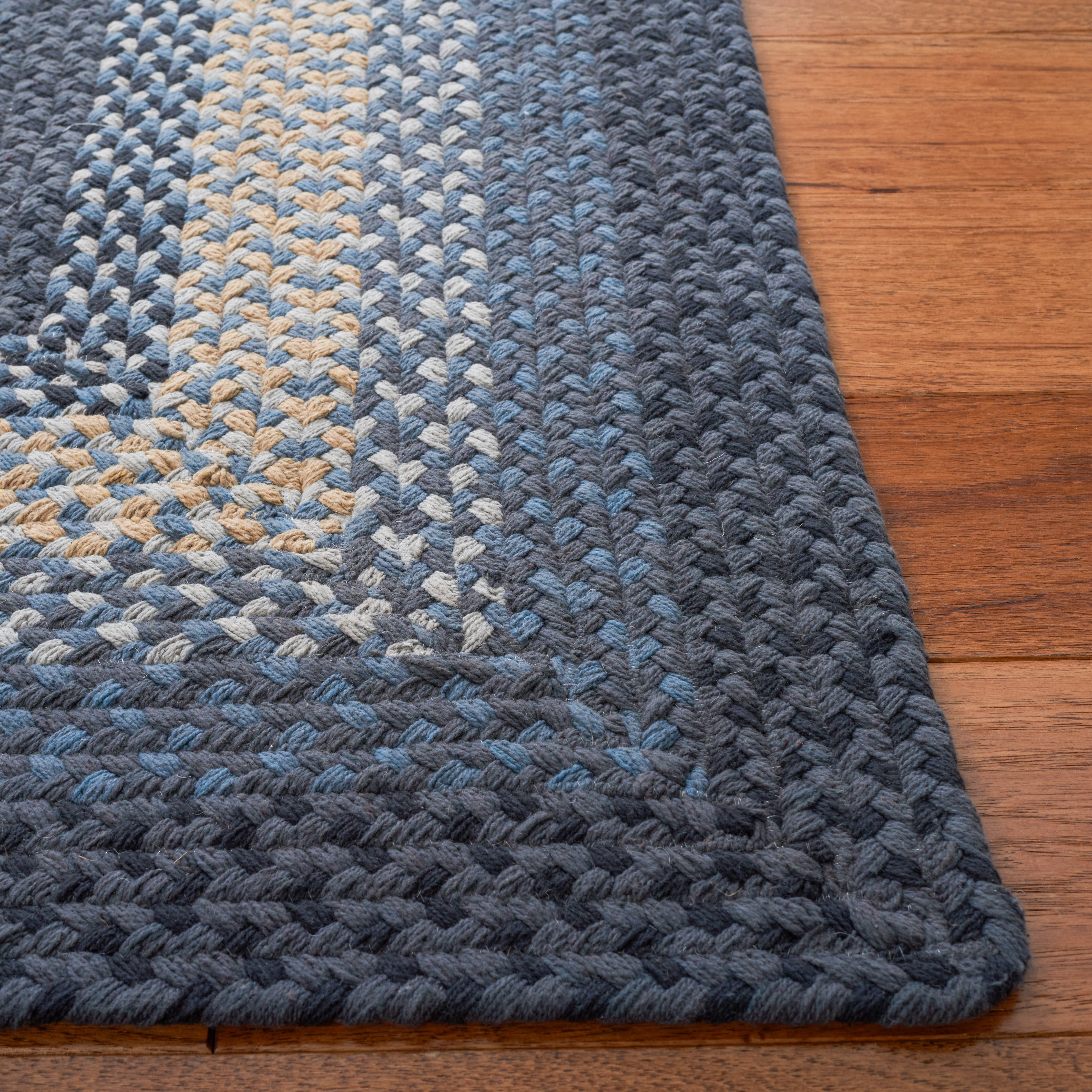 SAFAVIEH Braided Claes Bordered Reversible Area Rug, Dark Gray/Blue, 6' x 9'