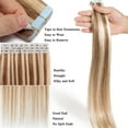 thumbnail image 4 of SEGO Ombre Tape in Real Human Hair Extensions Double Side Tape Seamless Skin Weft Rooted Long Straight Silky Thick Hair, 4 of 8